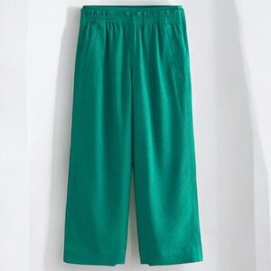 Athleta NWT Cropped Pants‎ Echo Elastic Waist Wide Leg Pull On Green Size 10